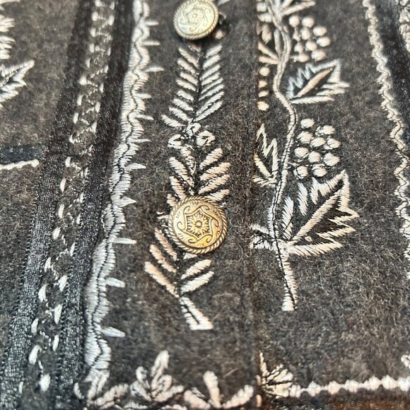 Vintage Paul Harris Design Folk Ornate Embroidered Wool Blend Vest L - Picture 4 of 6